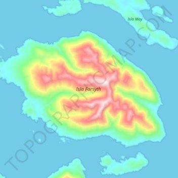 Topografische Karte Isla Forsyth, Höhe, Relief