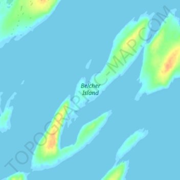 Topografische Karte Belcher Island, Höhe, Relief