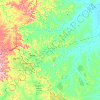Topografische Karte Livramento, Höhe, Relief