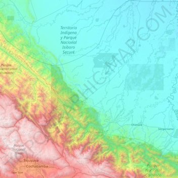 Topografische Karte Chapare, Höhe, Relief