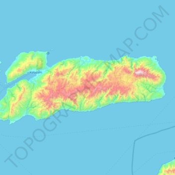 Topografische Karte Alor Island, Höhe, Relief