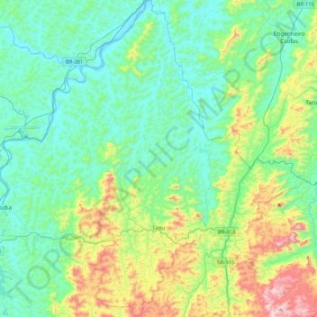 Topografische Karte Iapu, Höhe, Relief