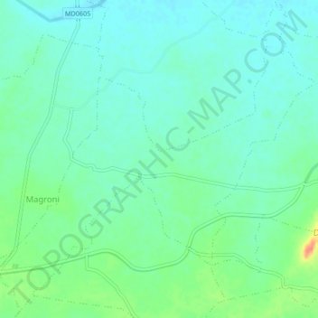 Topografische Karte Magrauni, Höhe, Relief