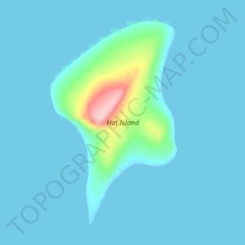 Topografische Karte Hat Island, Höhe, Relief