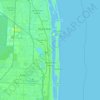 Topografische Karte West Palm Beach, Höhe, Relief
