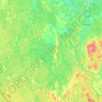 Topografische Karte Пригородная волость, Höhe, Relief