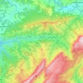 Topografische Karte Eriz, Höhe, Relief