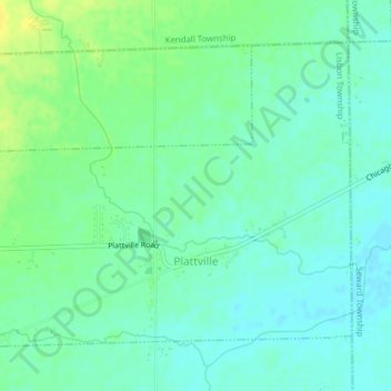 Topografische Karte Plattville, Höhe, Relief