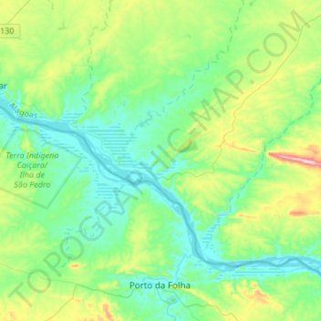 Topografische Karte Belo Monte, Höhe, Relief