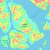 Topografische Karte Mitkof Island, Höhe, Relief