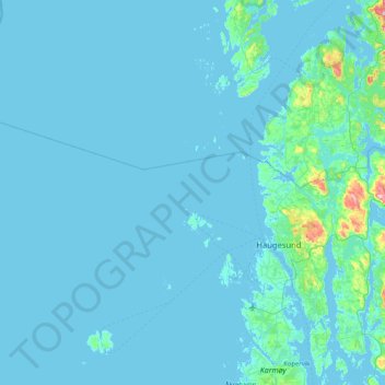 Topografische Karte Haugesund, Höhe, Relief