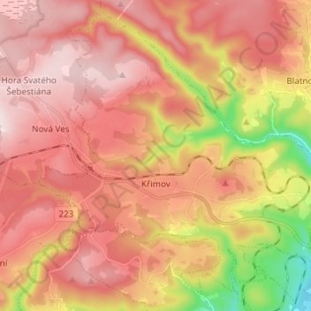 Topografische Karte Krima, Höhe, Relief