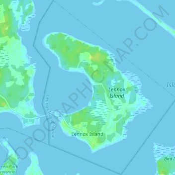 Topografische Karte Lennox Island, Höhe, Relief