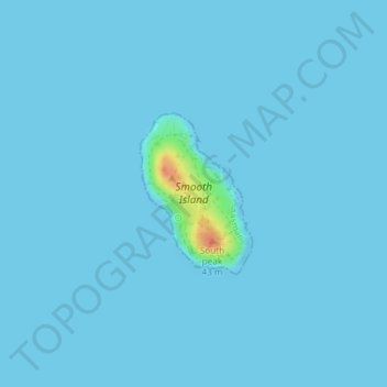 Topografische Karte Smooth Island, Höhe, Relief