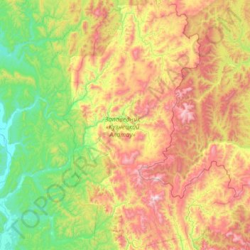 Topografische Karte Заповедник «Кузнецкий Алатау», Höhe, Relief