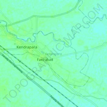Topografische Karte Kendrapara, Höhe, Relief