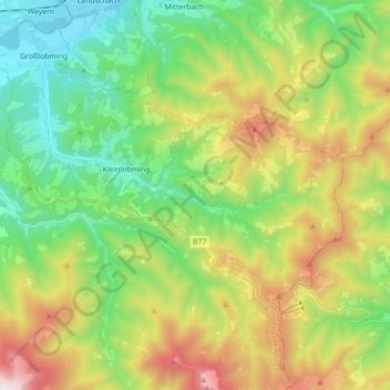 Topografische Karte Lobmingtal, Höhe, Relief
