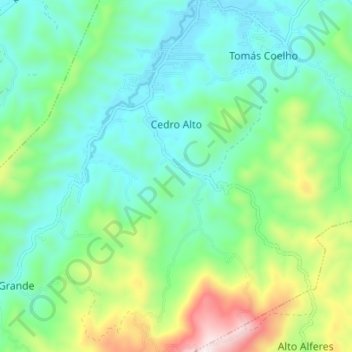 Topografische Karte Cedro Alto, Höhe, Relief