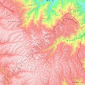 Topografische Karte Marías, Höhe, Relief