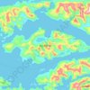 Topografische Karte Isla O'Brien, Höhe, Relief