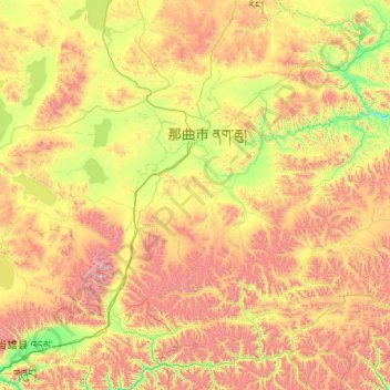 Topografische Karte Seni District, Höhe, Relief