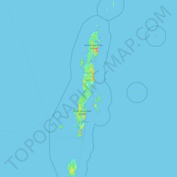 Topografische Karte Andaman Islands, Höhe, Relief