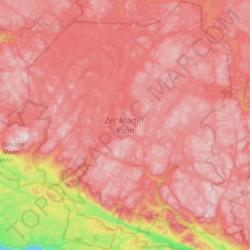 Topografische Karte ZEC Martin-Valin, Höhe, Relief