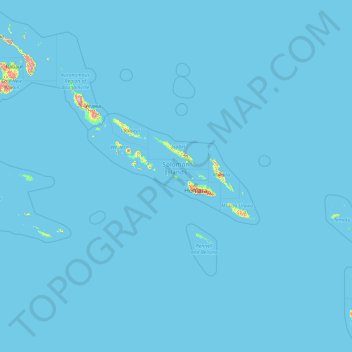 Topografische Karte Salomonen, Höhe, Relief