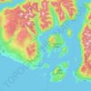 Topografische Karte Area F (West Howe Sound), Höhe, Relief