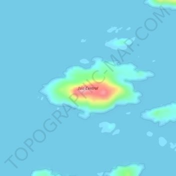 Topografische Karte Isla Central, Höhe, Relief