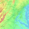 Topografische Karte Potomac River, Höhe, Relief