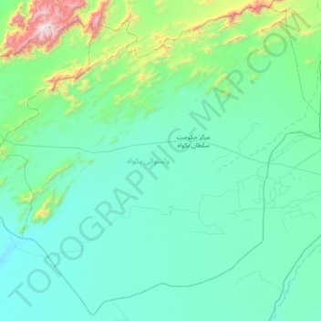 Topografische Karte ولسوالی بکواه, Höhe, Relief