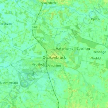 Topografische Karte Quakenbrück, Höhe, Relief