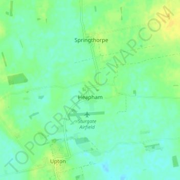 Topografische Karte Heapham CP, Höhe, Relief