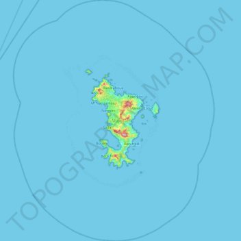Topografische Karte Mayotte, Höhe, Relief