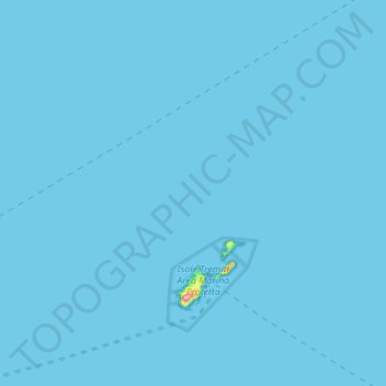 Topografische Karte Isole Tremiti, Höhe, Relief
