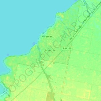 Topografische Karte Miramar, Höhe, Relief