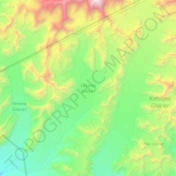 Topografische Karte Lacuna Glacier, Höhe, Relief
