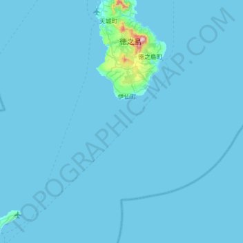 Topografische Karte 伊仙町, Höhe, Relief