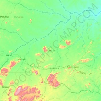 Topografische Karte Malema, Höhe, Relief