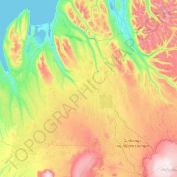 Topografische Karte Húnabyggð, Höhe, Relief