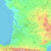 Topografische Karte Nouvelle-Aquitaine, Höhe, Relief
