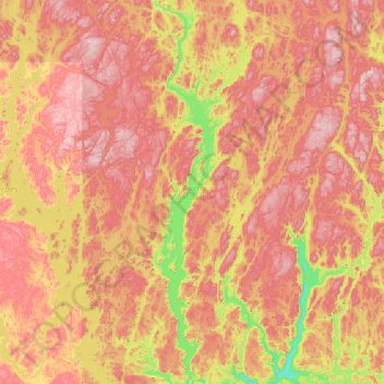Topografische Karte Réservoir Manic-3, Rivière Manicouagan, Höhe, Relief