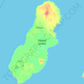 Topografische Karte Itbayat, Höhe, Relief