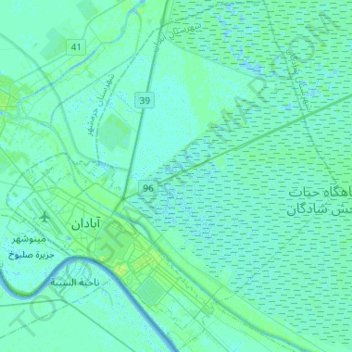 Topografische Karte دهستان بهمنشیرشمالی, Höhe, Relief
