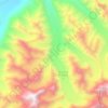 Topografische Karte K2 glacier, Höhe, Relief