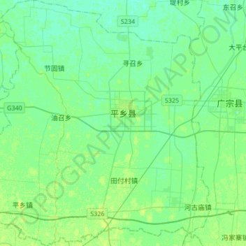 Topografische Karte 平乡县, Höhe, Relief