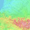 Topografische Karte Pirenei-Atlantici, Höhe, Relief