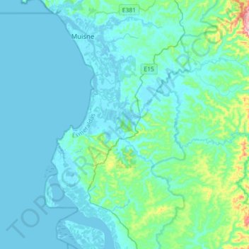 Topografische Karte San Gregorio, Höhe, Relief