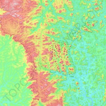 Topografische Karte Pancas, Höhe, Relief